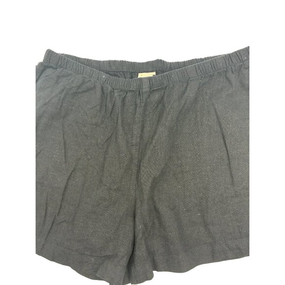 A New Day Womens Medium Shorts Black Linen Elastic Waist Casual Summer - Picture 2 of 6